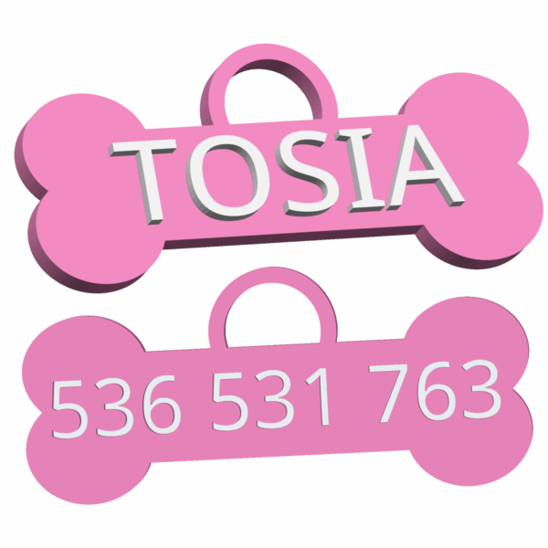 Wytrzymała zawieszka na obrożę z imieniem i numerem telefonu dla pupila psa kota